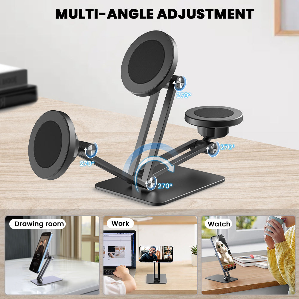 Magfusion حامل هاتف مكتبي مغناطيسي مرن من ليزل متعدد الزوايا Magfusion حامل هاتف مكتبي مغناطيسي مرن من ليزل متعدد الزوايا